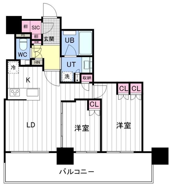 ザ・札幌タワーズ イーストタワー(2LDK/26階)の間取り写真