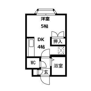 プレサント北8条 A棟(1DK/2階)の間取り写真