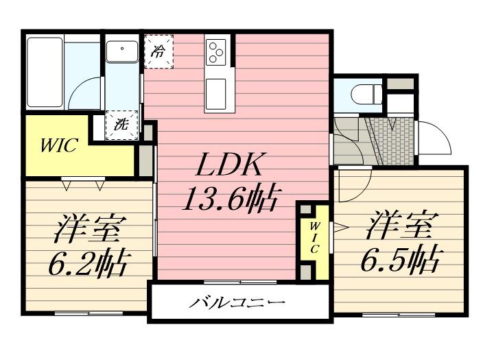 NOBLE VISTA麻生(2LDK/1階)の間取り写真