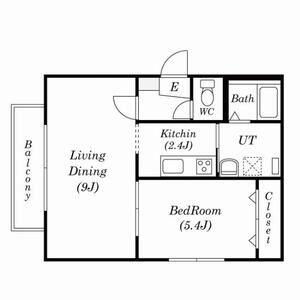 CALORE栄町(1LDK/4階)の間取り写真
