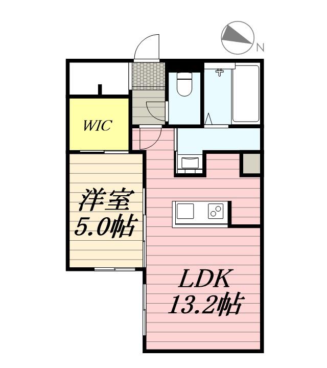 PINE HILLS北23条(1LDK/4階)の間取り写真