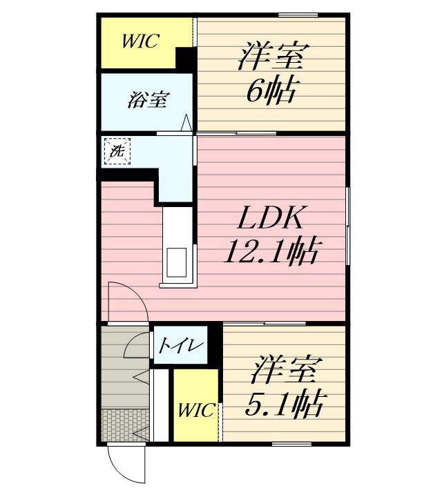 LE CLAIR ASABU(2LDK/2階)の間取り写真