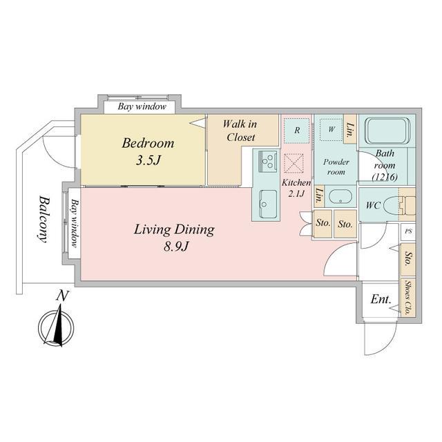 アルファスクエア北11東1(1LDK/2階)の間取り写真