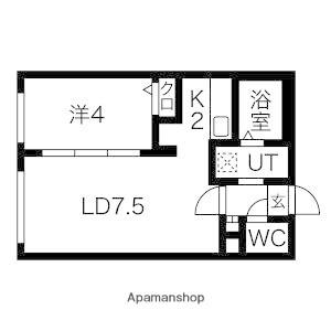 MAISON KAMUY PARK FRONT(1LDK/4階)の間取り写真