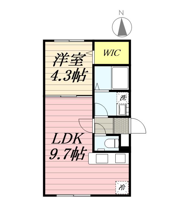 JEEK BLAU MOTOMACHI(1LDK/2階)の間取り写真