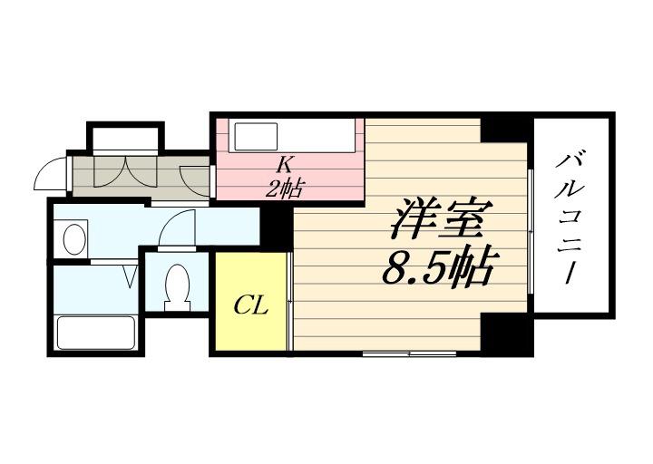 デュオヴェール(1K/9階)の間取り写真