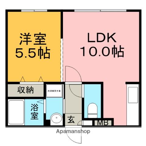 リバーサイドN24(1LDK/4階)の間取り写真