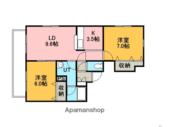 アオイMS610(2LDK/1階)の間取り写真