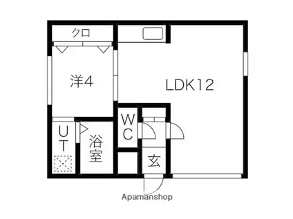 ユタカハイツ(1LDK/1階)の間取り写真