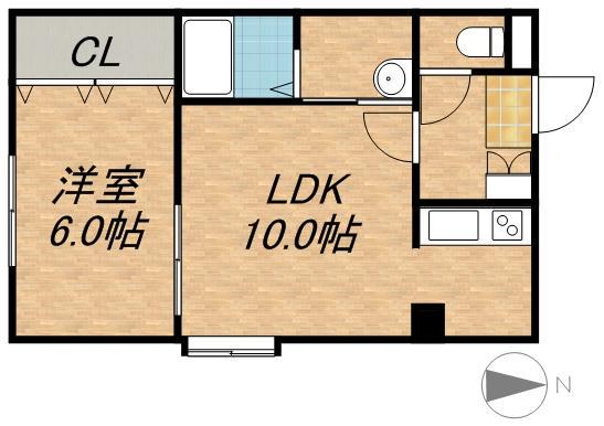 ダイコービル(1LDK/2階)の間取り写真