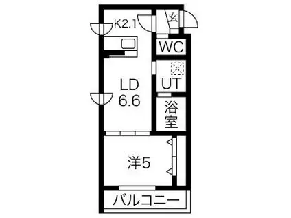 TASKビル(1DK/2階)の間取り写真