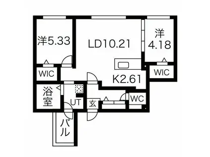 シティレジデンス南9条(2LDK/5階)の間取り写真