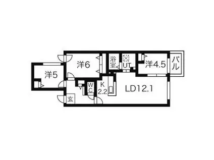 ステラ美術館通(3LDK/3階)の間取り写真