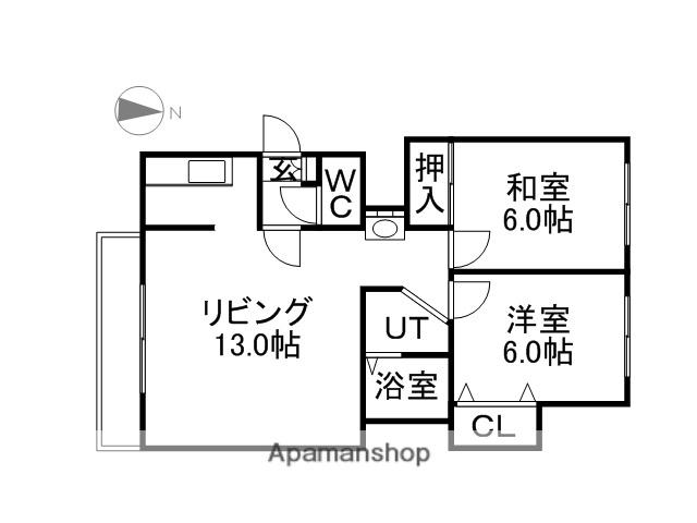 オークヒルズ89(2LDK/3階)の間取り写真