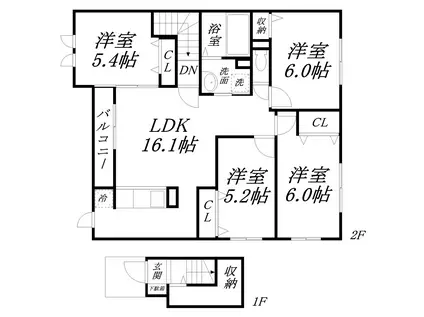 ブライトアヴェニューⅡ(4LDK/2階)の間取り写真