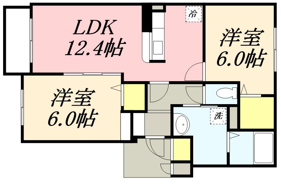 ファーストレジデンス(2LDK/3階)の間取り写真