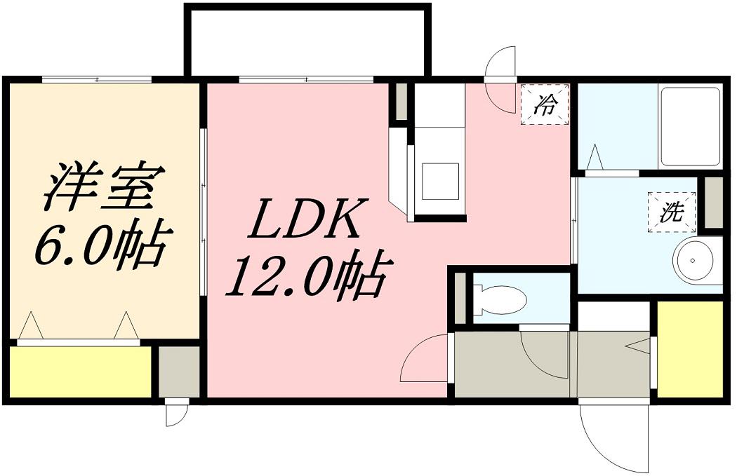 ウインレジデンス(1LDK/3階)の間取り写真