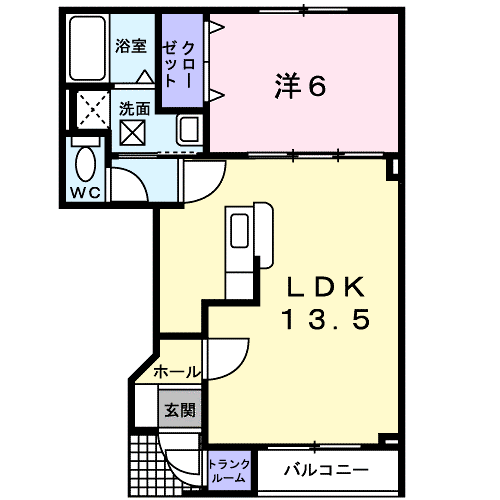 メゾン・ロワール(1LDK/1階)の間取り写真