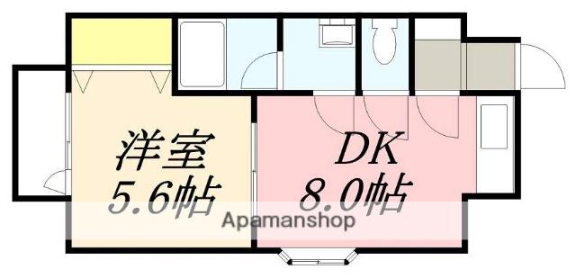 アルム桔梗(1DK/2階)の間取り写真