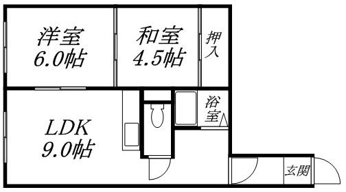 エイブルOKAMURAⅠ(2DK/5階)の間取り写真