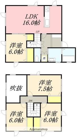 北海道函館市 2階建 築18年(4LDK)の間取り写真