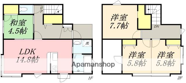 函館本線 桔梗駅 徒歩10分 2階建 築17年(4LDK)の間取り写真