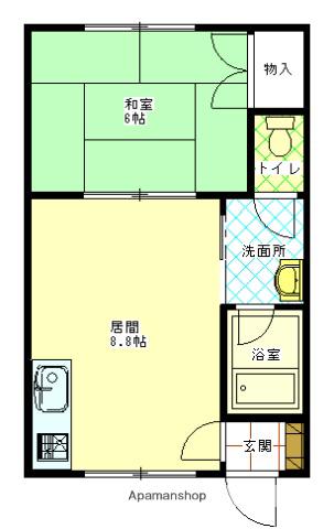 コープサイド北浜(1LDK/1階)の間取り写真