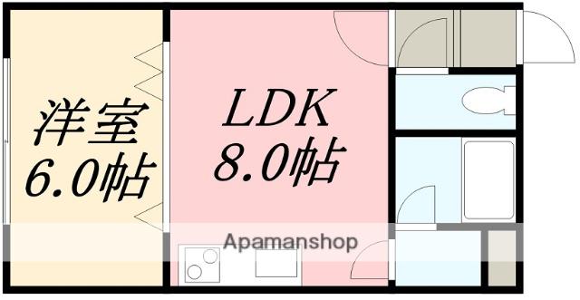 ノースシャイン五稜郭(1DK/2階)の間取り写真