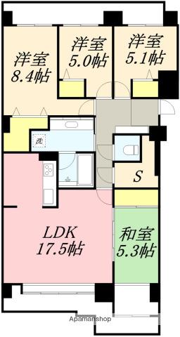 パークイン五稜郭(4LDK/6階)の間取り写真
