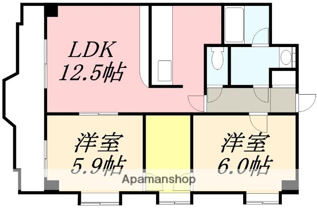 ケントパレス函館(2LDK/3階)の間取り写真