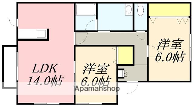 グローリィー志海苔(2LDK/1階)の間取り写真