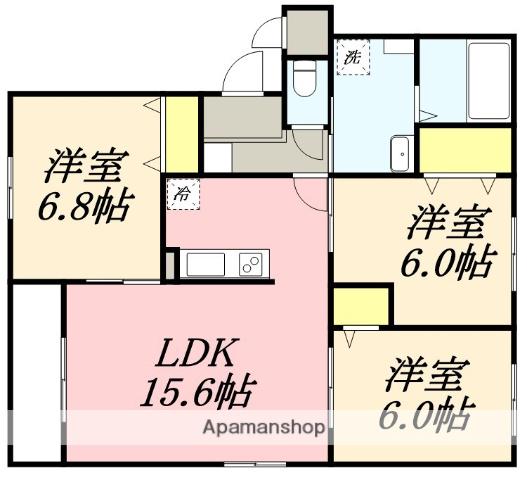 IMPERIAL S(3LDK/3階)の間取り写真