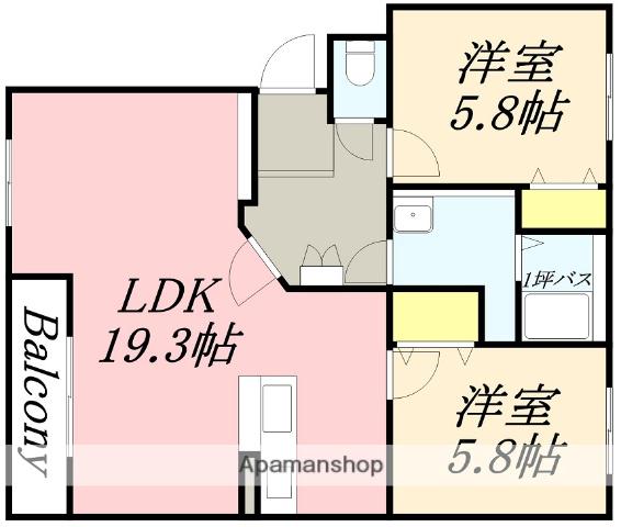 IMPERIAL S(2LDK/4階)の間取り写真