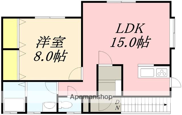 グットホーム昭和(1LDK/2階)の間取り写真