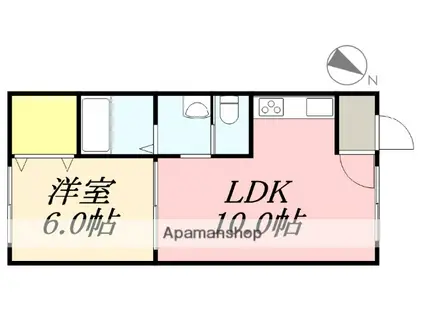 ピュアパレス北昭和(1LDK/3階)の間取り写真