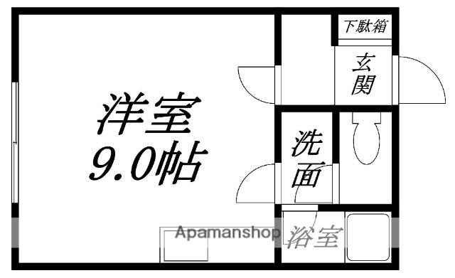 ピースフル時館(ワンルーム/1階)の間取り写真