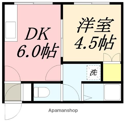 ピアパレス白鳥(1DK/2階)の間取り写真