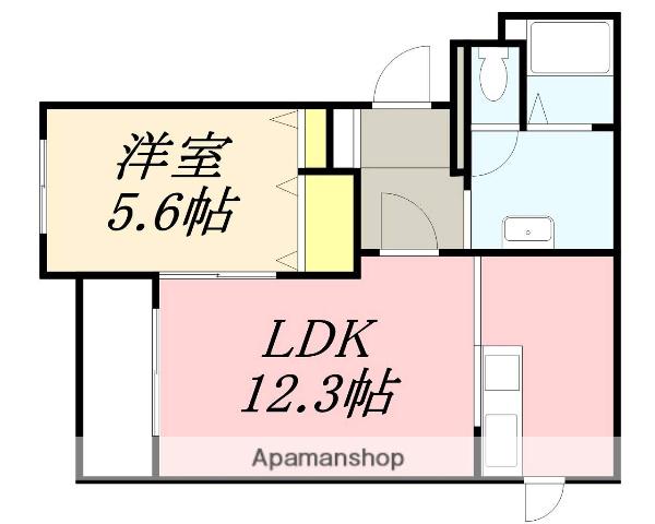 ネサンス(1LDK/1階)の間取り写真