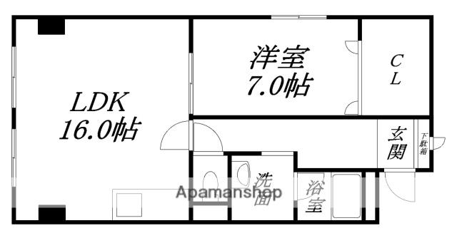 リヴェール杉並(1LDK/1階)の間取り写真