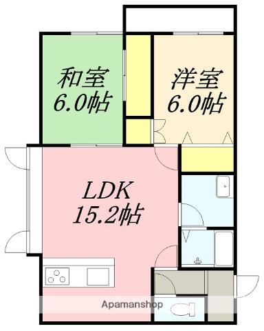 レジデンス昭和(2LDK/2階)の間取り写真