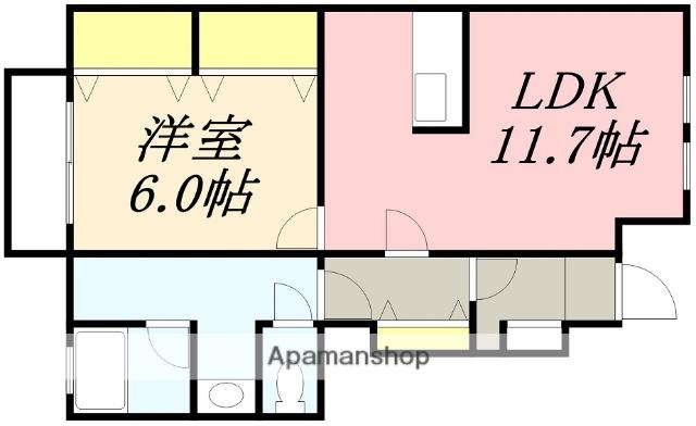 シャンティ.K(1LDK/1階)の間取り写真