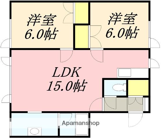 フラワーコート(2LDK/1階)の間取り写真
