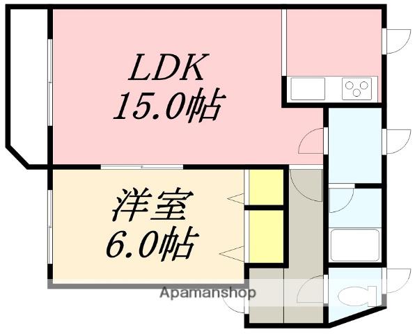 大國マンション(1LDK/1階)の間取り写真