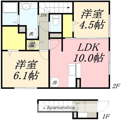 ダイワソレイユ(2LDK/2階)の間取り写真