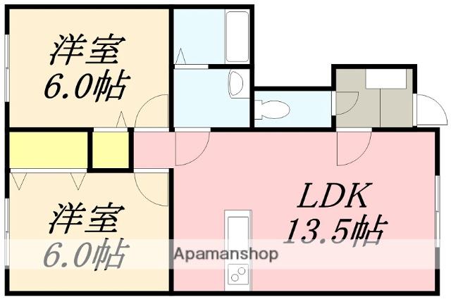 ユーユイ石川(2LDK/1階)の間取り写真