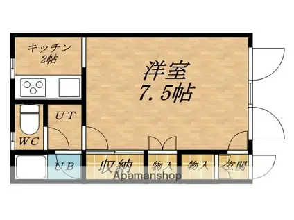 コミュニティ上野Ⅱ(ワンルーム/2階)の間取り写真