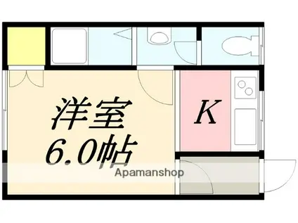 シングルコート上野(1K/2階)の間取り写真