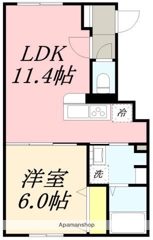 RARAPO(1LDK/1階)の間取り写真