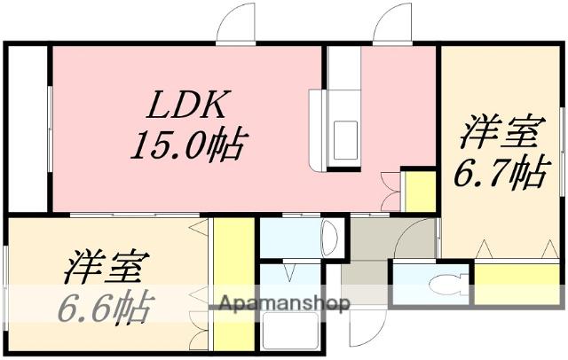 レジデンスプリンシパル(2LDK/3階)の間取り写真