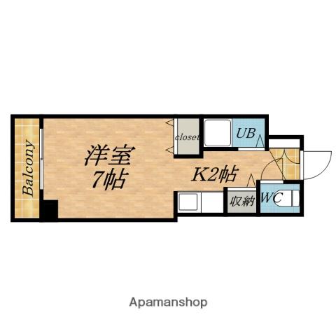 メゾン・ド・デトロワ(1K/6階)の間取り写真